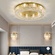 Люстра подвесная, золотой, кристалл, SOPHISTICATED 50*18, металл, LED.