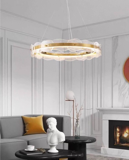 Светильник подвесной бронзовый Elviku, металл, трос 150 см, 90*13 см, LED