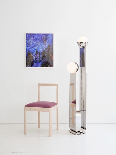 Торшер хром Elymor, 39*155 см, LED, Е27*2, металл, 24 Вт