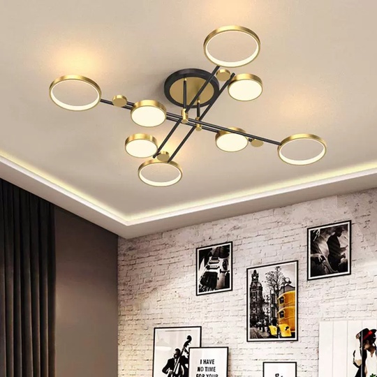 Люстра золотая Aerelix, металл, 126*26 см, светодиодная, LED