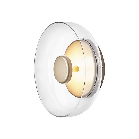 Настенный светильник, Бра MILAS 23*23, золотой, металл, стекло, LED.