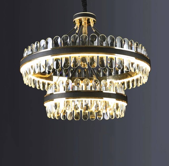 Люстра подвесная BIHTER 80*65 золото, кристалл, металл, LED.