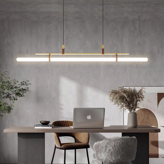 Люстра золотая Elmora, металл, 115*18 см, светодиодная, LED