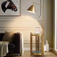 Торшер бронза, 50*36*150 см светодиодная LED металл и мрамор 14 Вт