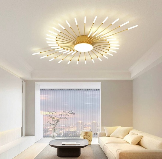 Люстра золотая Alventra, металл, 128*9 см, светодиодная, LED