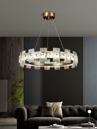 Светильник подвесной медный Elarex, медь, трос 120 см, 60*15 см, LED