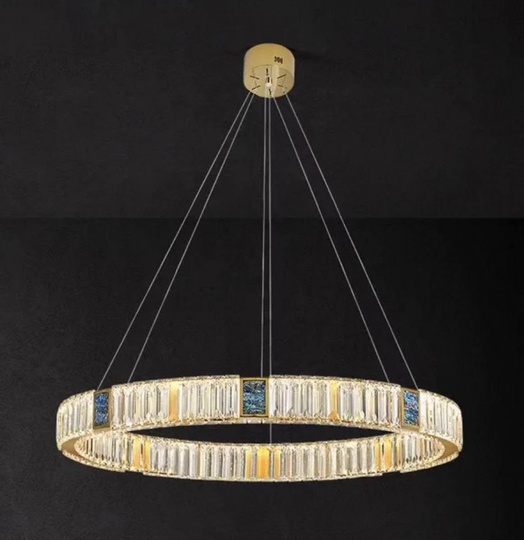 Люстра подвесная CEREN 100*150 золотой, хрусталь, металл, LED.