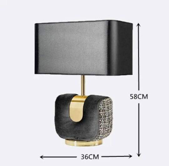 Настольная лампа BAG 36*58, черный, металл, ткань