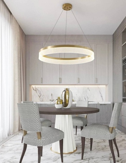 Люстра подвесная, медь, ПММА, ABDON 80*8, металл, LED