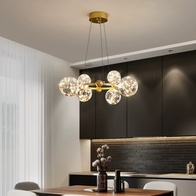 Люстра подвесная, золото, стекло, CHAT GOLD 60*32, металл, LED