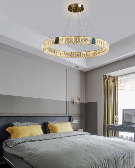 Люстра подвесная CEREN 20*150 золотой, хрусталь, металл, LED.