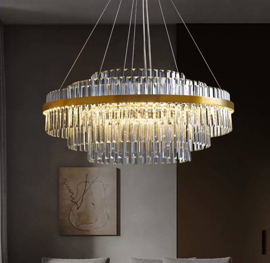 Люстра подвесная, бронза, хрусталь, VINTAGE 60*26, металл, LED.