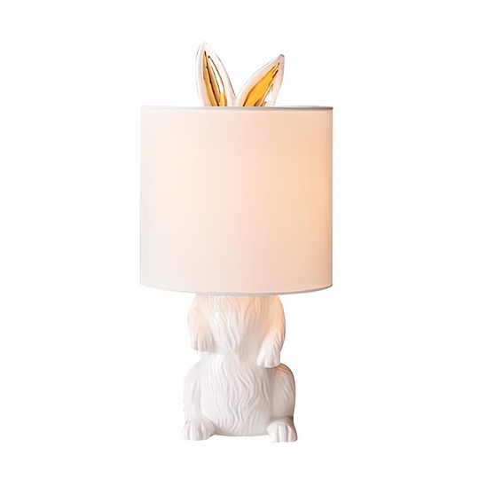 Настольная лампа кролик белый Rabit Banny, 23*49 см, светодиодная, E27