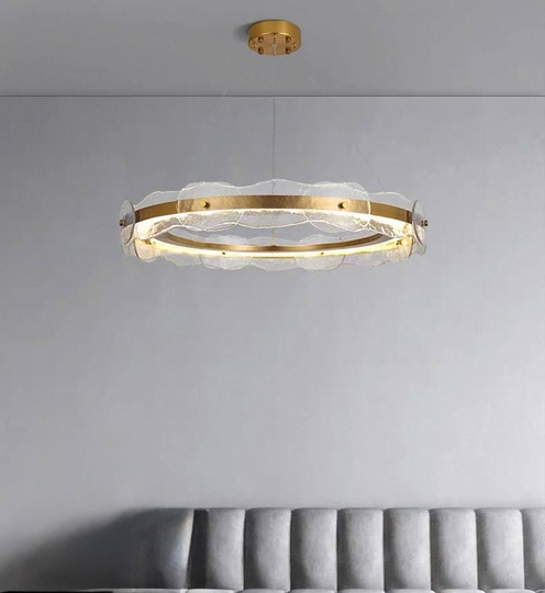 Светильник подвесной бронзовый Elviku, металл, трос 150 см, 60*13 см, LED