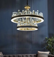 Люстра подвесная ALBENI 80*60 золото, кристалл, металл, LED.