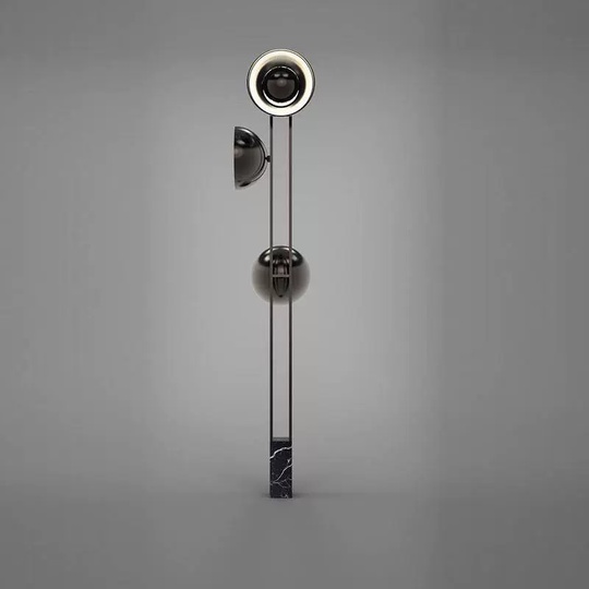 Торшер черный Elurian, 30*160 см, LED, E27, мрамор, 10 Вт