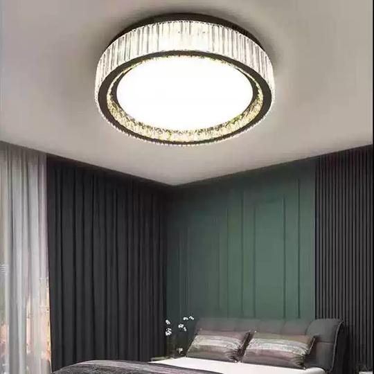 Потолочный светильник, хром, кристалл, GRACE 50*13 металл, LED.