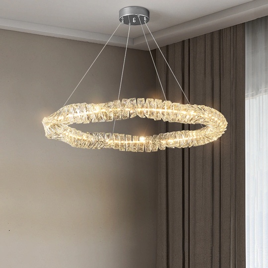 Люстра подвесная, хром, кристалл, WENDY 50*12, металл, LED.