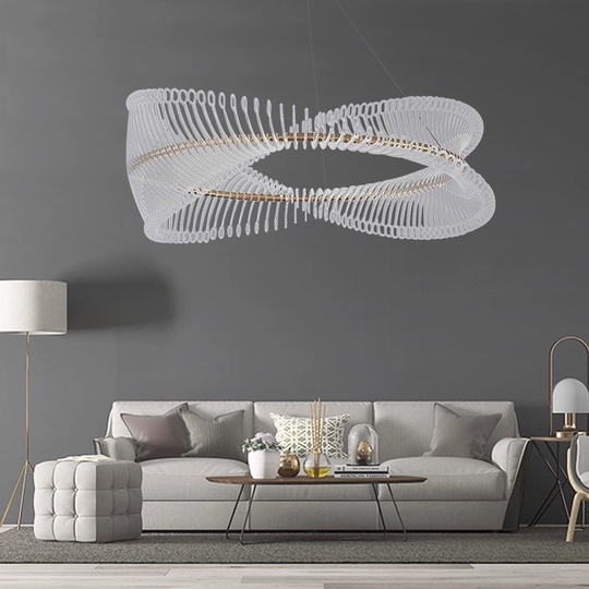 Люстра подвесная, медь, ПММА, HERVEY 150*24, металл, LED
