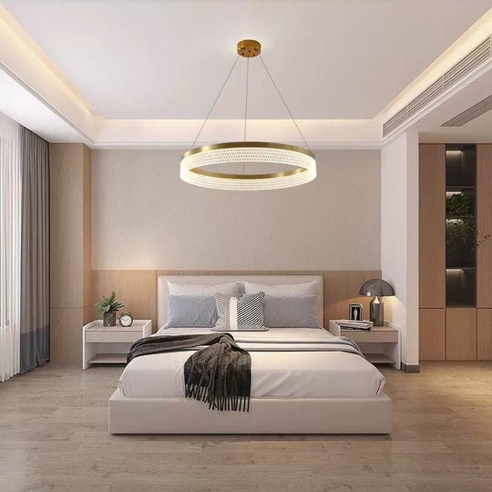 Люстра подвесная, медь, ПММА, ABDON 40*8, металл, LED