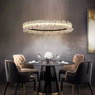 Люстра подвесная, черный, кристалл, WISE 80*120, металл, LED.