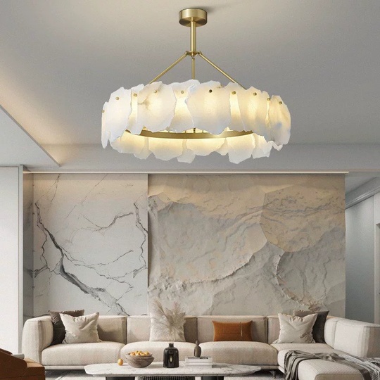 Светильник подвесной медный Altreva, медь, мрамор, 100*25 см, LED