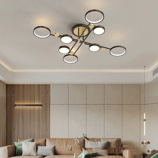 Люстра черная Elystrum, металл, 126*26 см, светодиодная, LED
