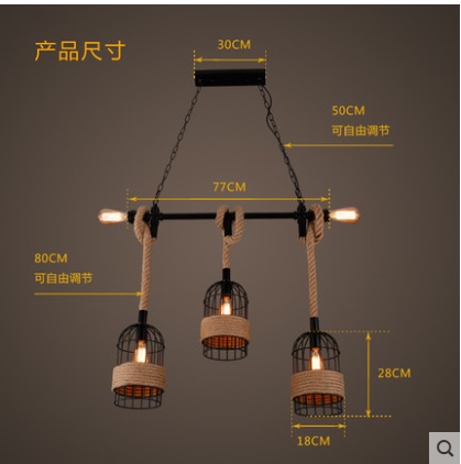 Дизайнерские светильники e14 77*28 см, led, e14, железо, веревка