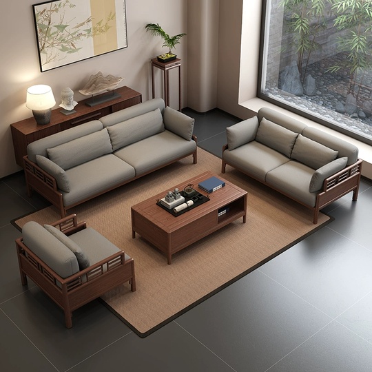 Прямой диван Wood темный орех, ткань, 220*92*78 см