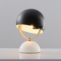 Настольная лампа черная с золотом Puff, 24*38 см