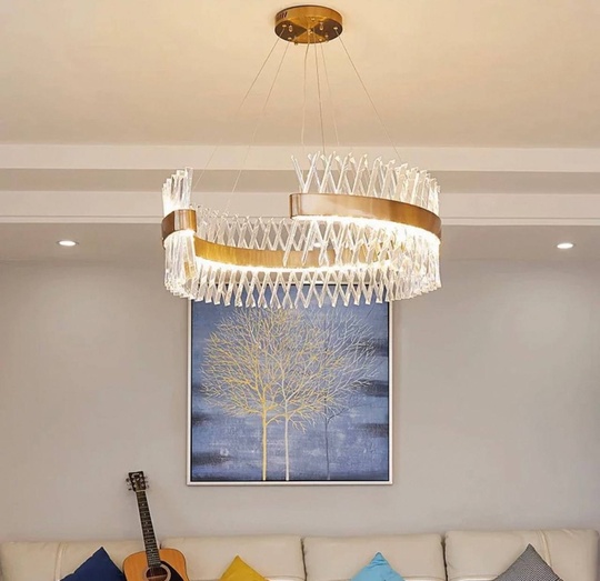 Люстра подвесная, медный, стекло, RADIANT 80*30, металл, LED.
