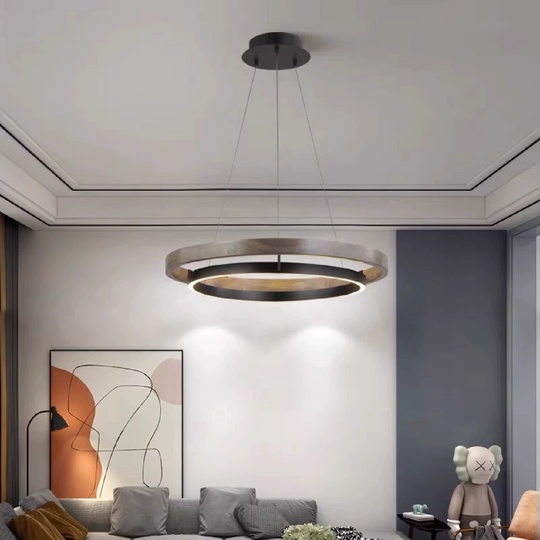 Светильник подвесной черный, коричневый Elyxen, металл, 60*95 см, LED