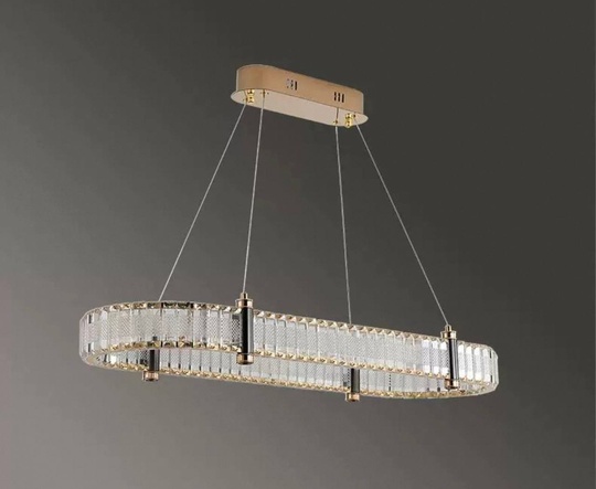 Люстра подвесная CAKIR 80*150  золотой, хрусталь, металл, LED.