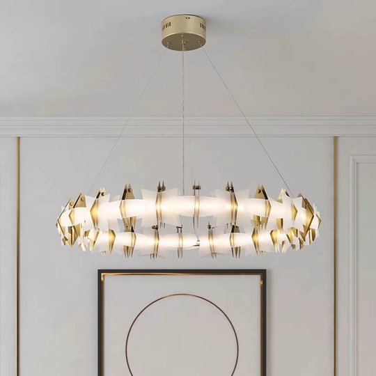 Светильник подвесной медный Elymbriah, металл, трос 100 см, 60*13 см,  LED