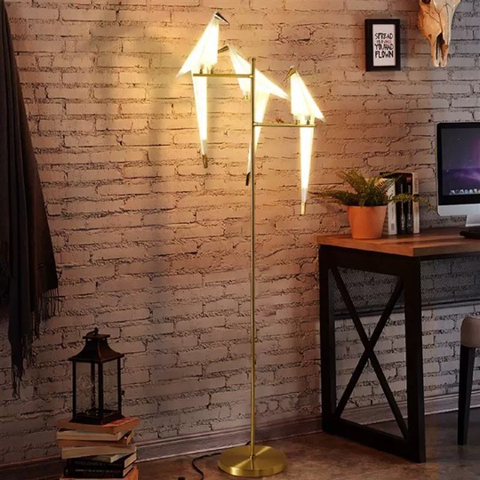 Торшер золото Shadof Three, 52*160 см, LED, металл, 6 Вт