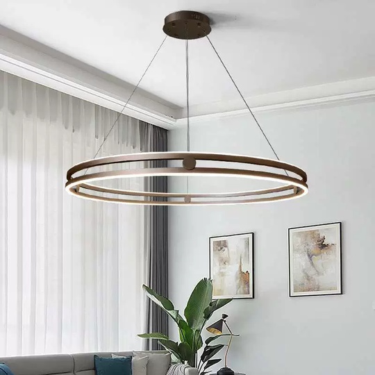 Светильник подвесной бронзовый Elythrix, металл, трос 120 см, 60*7.5 см, LED