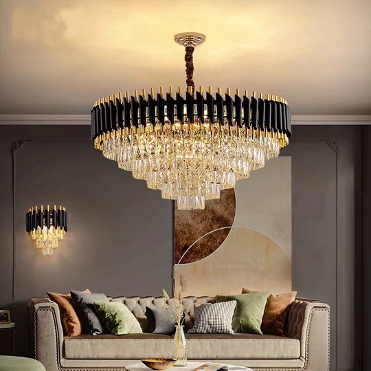 Люстра подвесная, черный, стекло, OPULENCE 95*52, металл, E14.