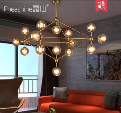 Дизайнерский светильник 107*81 см led, e14, железо, стекло, потолочный