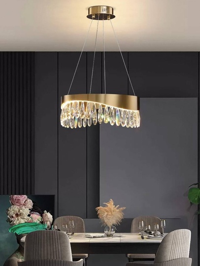 Люстра подвесная, медь, кристалл, GUNHAN 80*25, металл, LED.