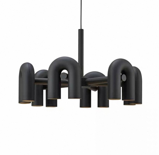 Светильник подвесной черный Aelora, металл, трос 150 см, 80*38 см, LED