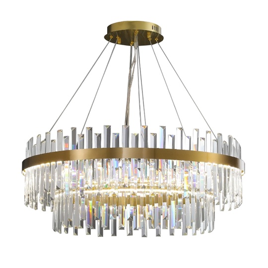 Люстра подвесная, медь, кристалл, GURBUZ 100*35, металл, LED.
