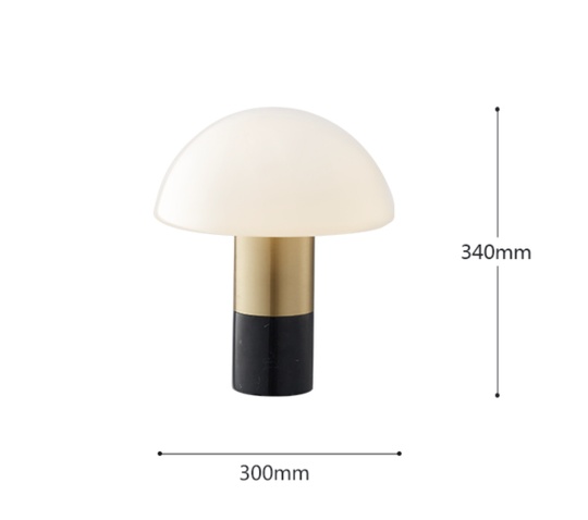 черная настольная лампа MUSHROOM FLAIR, 35*30 см