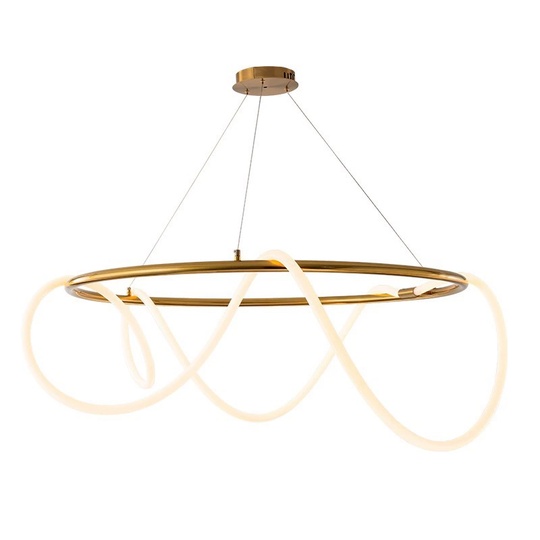 Светильник подвесной бронзовый Eclipsera, металл, трос 120 см, 60*30 см, LED