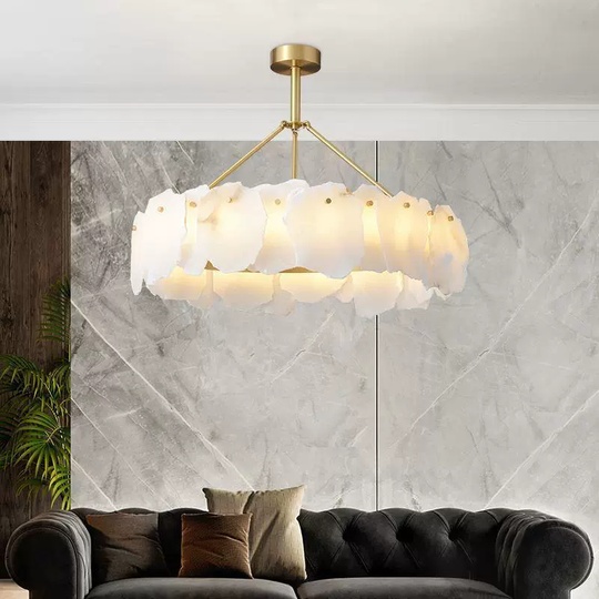 Светильник подвесной медный Altreva, медь, мрамор, 100*25 см, LED