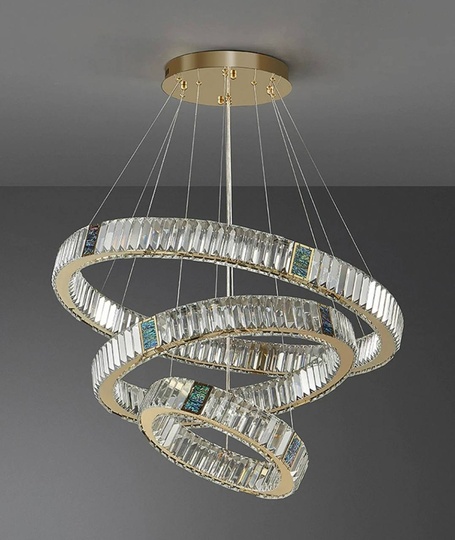 Люстра подвесная, золотой, хрусталь, AYSOY 40*60*80, металл, LED.
