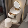 Туалетный столик Light молочный 60×60×73 см с пуфом и зеркалом