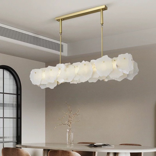 Светильник подвесной медный Elutron, медь, мрамор, 120*26 см, LED
