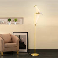 Торшер журавль-оригами, золото Shadoof 45*165, LED, металл, ПММА