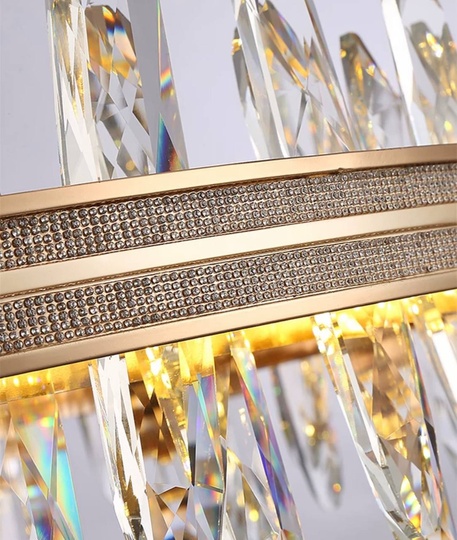 Люстра подвесная ERGEM 60*32 золото, стекло, металл, LED.