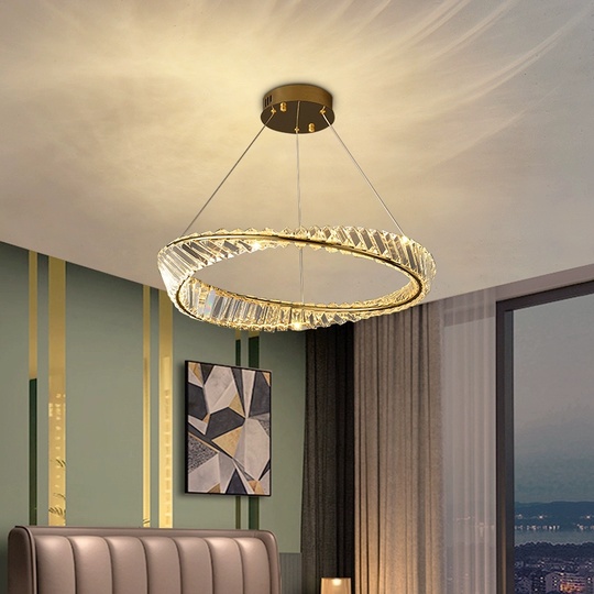 Люстра подвесная, золотой, кристалл, GLAMOROUS 100*10, металл, LED.